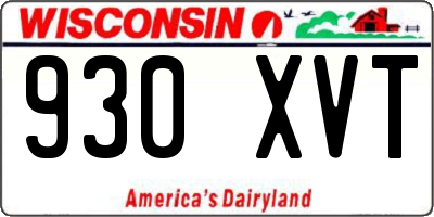 WI license plate 930XVT
