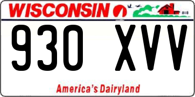 WI license plate 930XVV