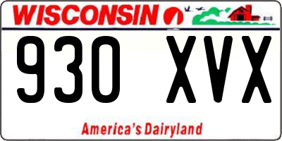 WI license plate 930XVX