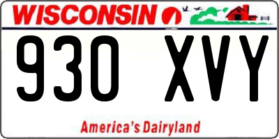 WI license plate 930XVY