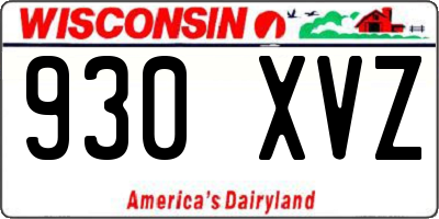 WI license plate 930XVZ