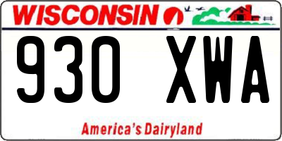 WI license plate 930XWA