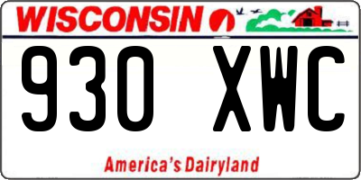 WI license plate 930XWC