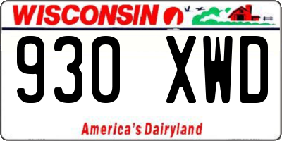 WI license plate 930XWD