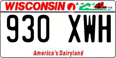 WI license plate 930XWH