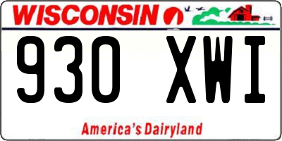 WI license plate 930XWI
