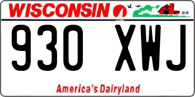 WI license plate 930XWJ