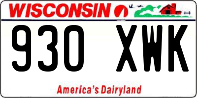 WI license plate 930XWK