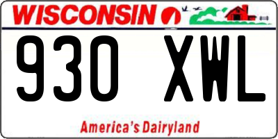 WI license plate 930XWL
