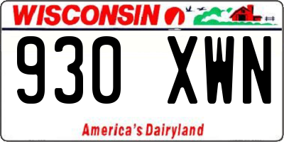 WI license plate 930XWN