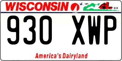 WI license plate 930XWP