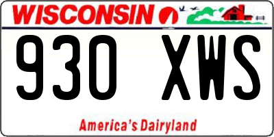 WI license plate 930XWS