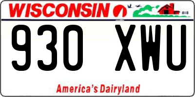 WI license plate 930XWU