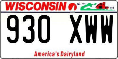 WI license plate 930XWW