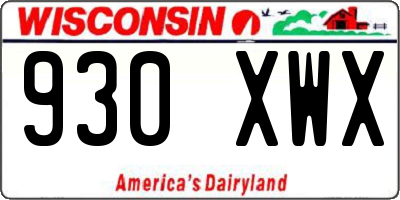 WI license plate 930XWX