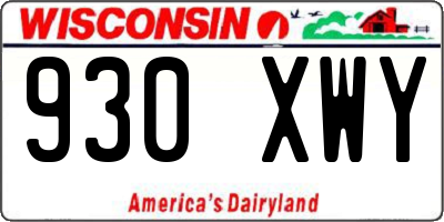 WI license plate 930XWY