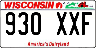 WI license plate 930XXF