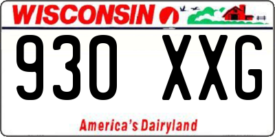 WI license plate 930XXG