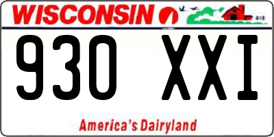 WI license plate 930XXI