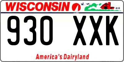 WI license plate 930XXK
