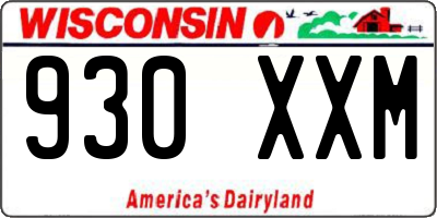 WI license plate 930XXM