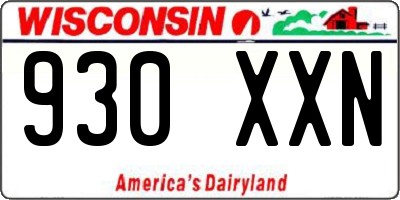 WI license plate 930XXN