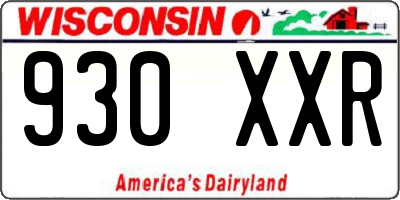 WI license plate 930XXR