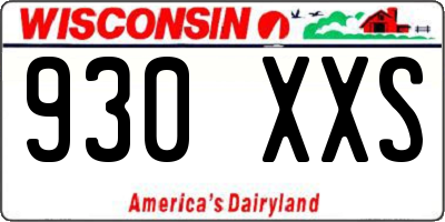 WI license plate 930XXS