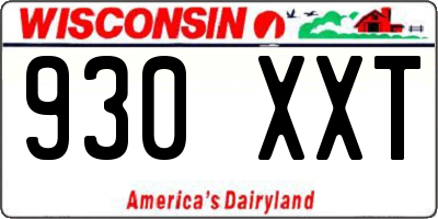 WI license plate 930XXT