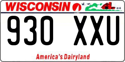 WI license plate 930XXU