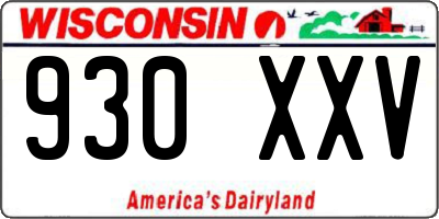 WI license plate 930XXV
