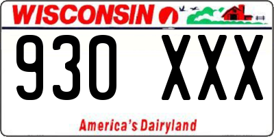 WI license plate 930XXX