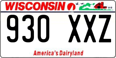 WI license plate 930XXZ