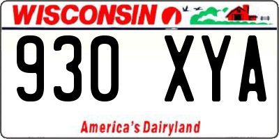 WI license plate 930XYA