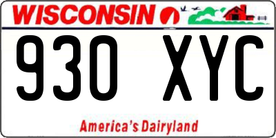 WI license plate 930XYC