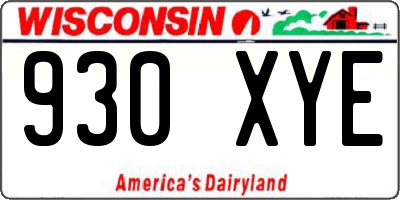 WI license plate 930XYE