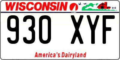 WI license plate 930XYF