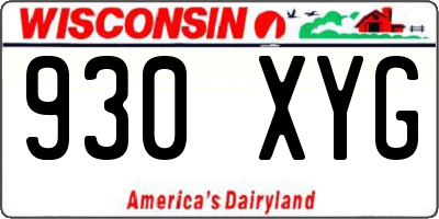 WI license plate 930XYG
