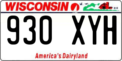WI license plate 930XYH