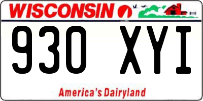 WI license plate 930XYI