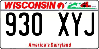 WI license plate 930XYJ