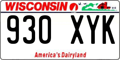 WI license plate 930XYK
