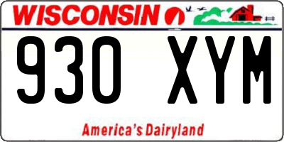 WI license plate 930XYM