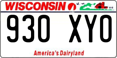 WI license plate 930XYO
