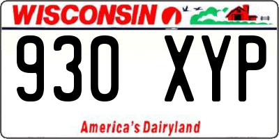 WI license plate 930XYP