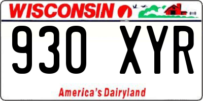 WI license plate 930XYR