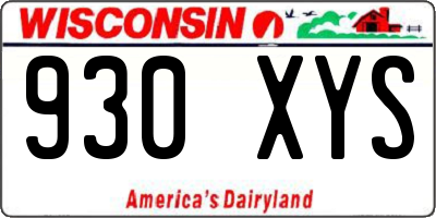 WI license plate 930XYS