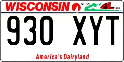 WI license plate 930XYT