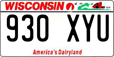 WI license plate 930XYU