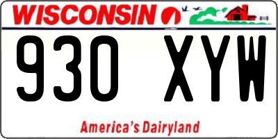 WI license plate 930XYW